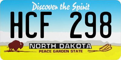 ND license plate HCF298