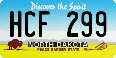 ND license plate HCF299