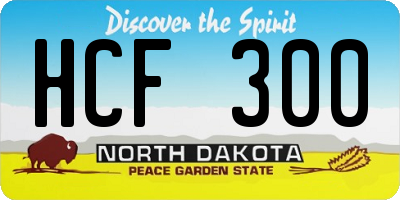 ND license plate HCF300