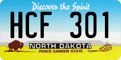 ND license plate HCF301