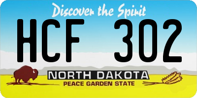 ND license plate HCF302