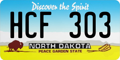 ND license plate HCF303