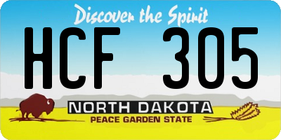 ND license plate HCF305