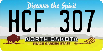 ND license plate HCF307