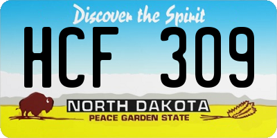 ND license plate HCF309