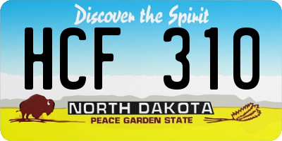 ND license plate HCF310