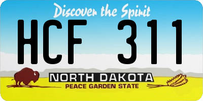 ND license plate HCF311