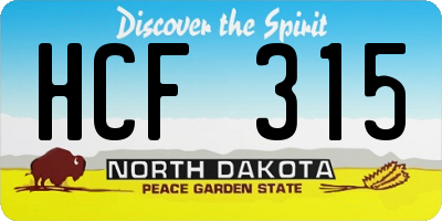 ND license plate HCF315