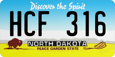 ND license plate HCF316