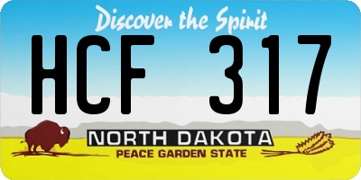 ND license plate HCF317