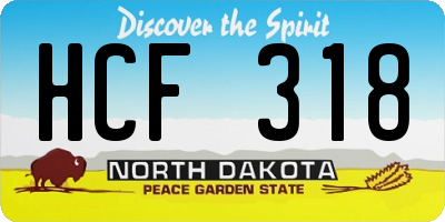 ND license plate HCF318