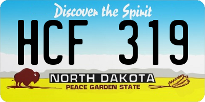 ND license plate HCF319