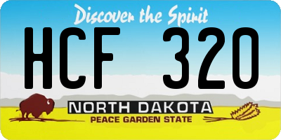 ND license plate HCF320