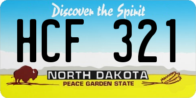 ND license plate HCF321