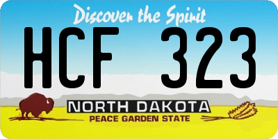 ND license plate HCF323