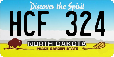 ND license plate HCF324