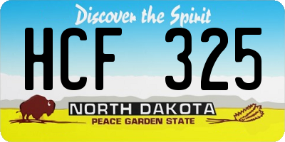 ND license plate HCF325