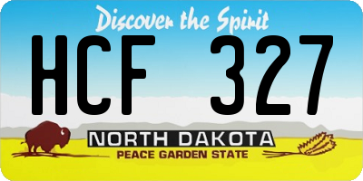 ND license plate HCF327