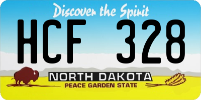 ND license plate HCF328