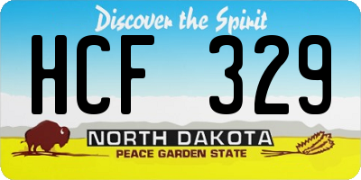 ND license plate HCF329