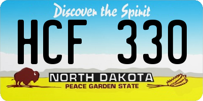 ND license plate HCF330