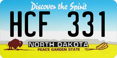 ND license plate HCF331