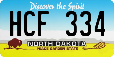 ND license plate HCF334