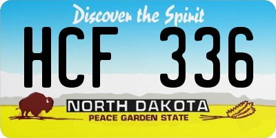 ND license plate HCF336