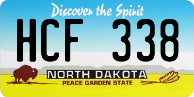 ND license plate HCF338