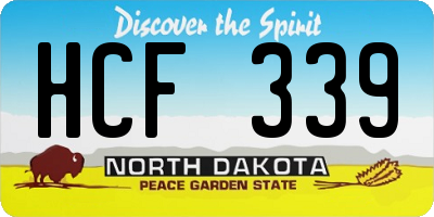 ND license plate HCF339