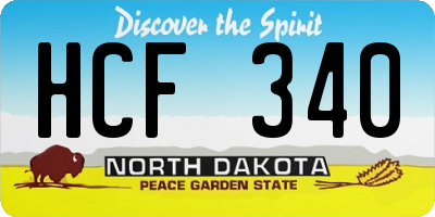 ND license plate HCF340