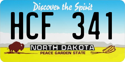 ND license plate HCF341