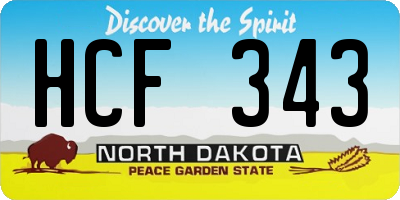 ND license plate HCF343