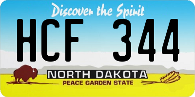 ND license plate HCF344