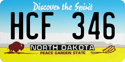 ND license plate HCF346