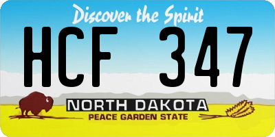 ND license plate HCF347