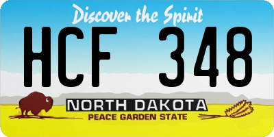 ND license plate HCF348