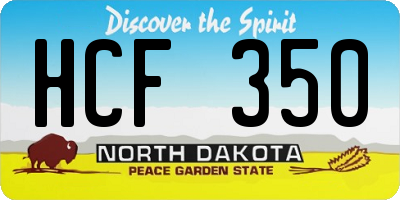 ND license plate HCF350