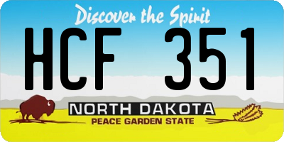 ND license plate HCF351