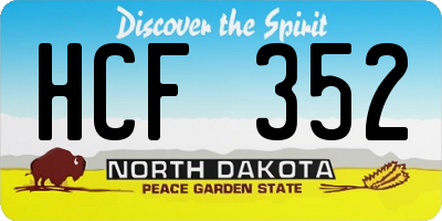 ND license plate HCF352