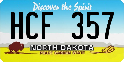 ND license plate HCF357