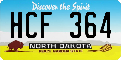 ND license plate HCF364