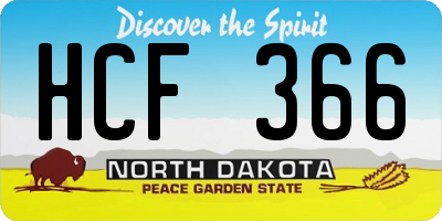 ND license plate HCF366