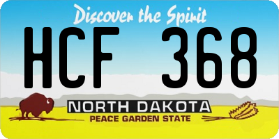 ND license plate HCF368