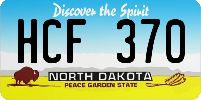 ND license plate HCF370