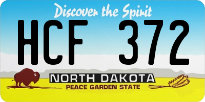 ND license plate HCF372