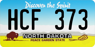 ND license plate HCF373