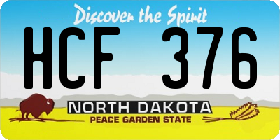 ND license plate HCF376