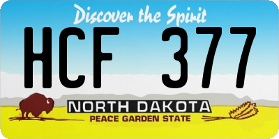 ND license plate HCF377