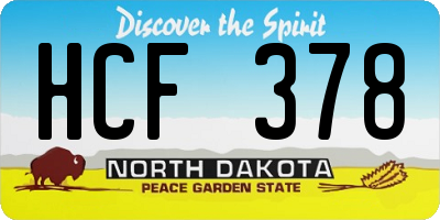 ND license plate HCF378